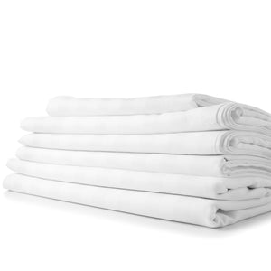 Cypress Linen Dobby Stripe Collection 1800 Series 6 Piece White Premium Sheet Sets